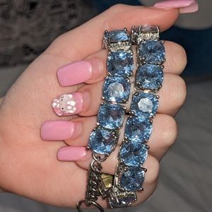 UNIF Baby Blue Rhinestone Ecstasy Choker